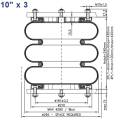 Siłownik mieszkowy 10''x3 seria RUBENA stal miech 10x3 poduszka powietrzna ContiTech FT 210-32 Firestone W01R584059.png
