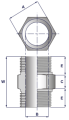 Nypel 3-8'' BSP 6-kątny klasa 3000 A105 złączka adapter stalowy wysokociśnieniowy do wysokich temperatur HEX Nipple kotłowy P245GH P265GH P285GH.png