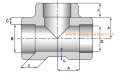 Tee 3/4'' socket weld A105 26,9mm cl.3000