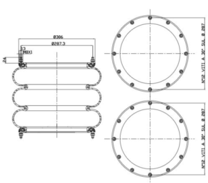 Siłownik mieszkowy TORPRESS T274/3 8110-321 