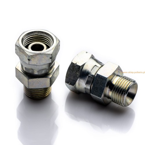 Redukcja nakrętna M14x1,5 prosta calowa złączka adapter z nakrętką 14x1.5 stal wysokociśnieniowa