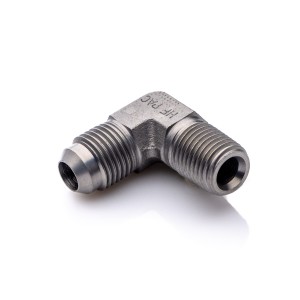 Kolano 1/4'' NPT -  9/16'' JIC stalowe nyplowe 