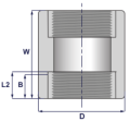 Coupling 1/2'' BSP A350 LF2 cl.3000
