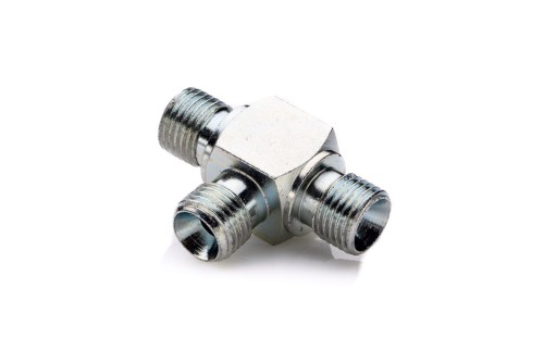 Steel tee 1/4” male fitting adapter BSP Rp