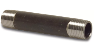 Króciec stalowy 1'' 100mm dwustronnie gwintowany 