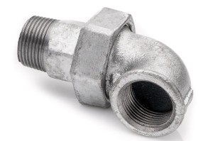 Angle union 1 1/2'' galvanized cast iron F-M