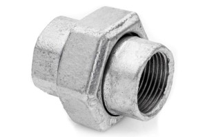 Union 1 1/4'' galvanized cast iron F-F