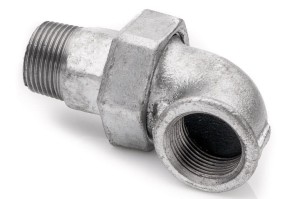 Angle union 3/8'' galvanized cast iron F-M
