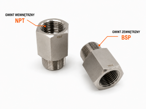 Adapter nierdzewny 3/4'' BSP GZ x NPT GW 316 grubościenny