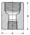 Mufa redukcyjna 2 1/2" x 2'' BSP - BSP DN65x50 3000 SA A105N stalowa redukcja 2 1/2x2 P285GH P245GH kotłowa