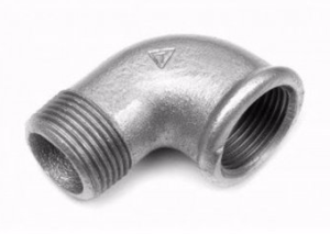 Kolano 3/4'' GW x 1/2'' GZ redukcyjne żeliwno ocynk