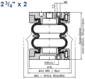 Air spring 2 3/4''x2 rubber