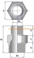 Nypel redukcyjny 1/2''-3/4'' NPT 6-kątny klasa 3000 A105 złączka adapter stalowy wysokociśnieniowy do wysokich temperatur HEX Nipple kotłowy P245GH P265GH P285GH.png