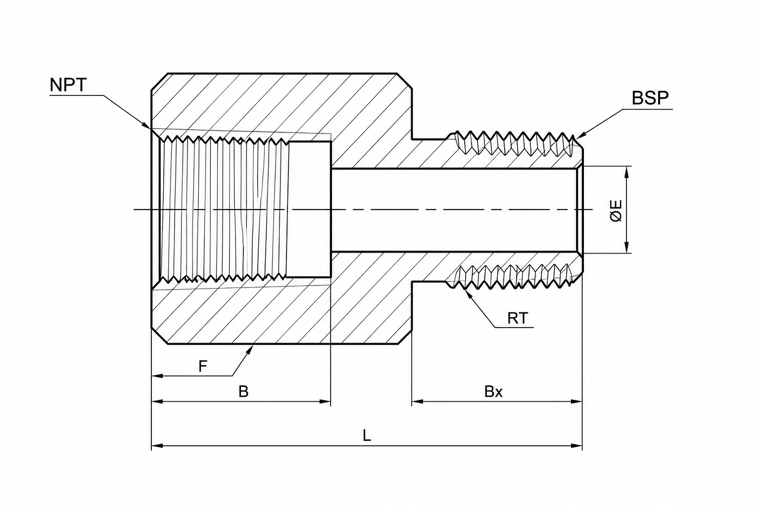 Adapter nierdzewny redukcja BSP NPT